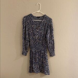 Rails Blue V-Neck Sundress Long Sleeve